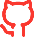 GitHub logo in red