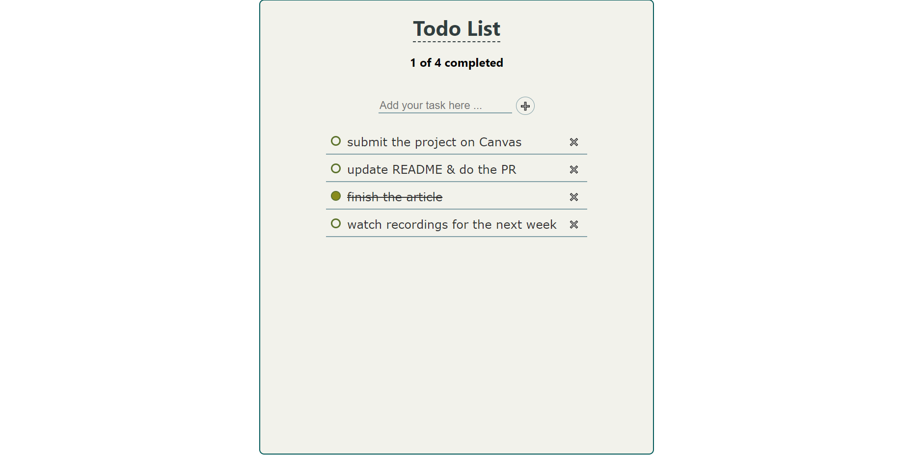 Image of a todo list with some tasks.